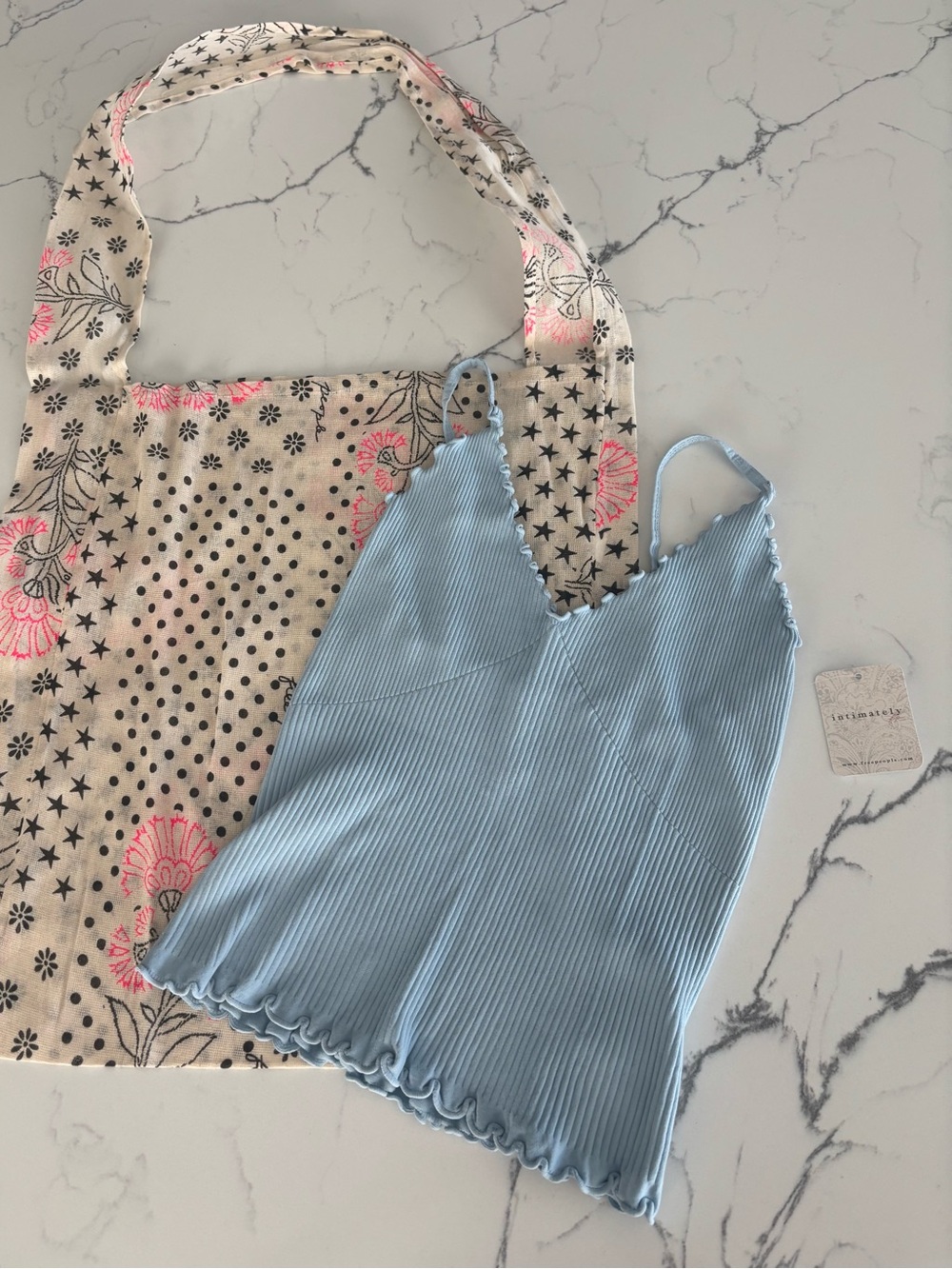 Light Blue Ribbed V-Neck Cami Top by Free People.